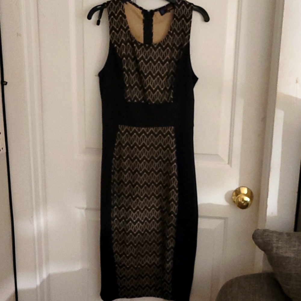 Black and beige dress
